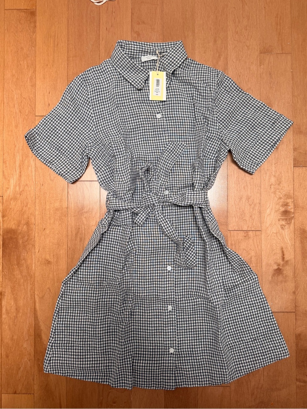 Aritzia gingham mini dress with belt